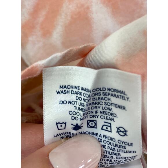 Lands End Cotton A-Line Long Sleeve Button Up Tunic Top Pockets Sz XL 18 Tie Dye - Picture 9 of 10